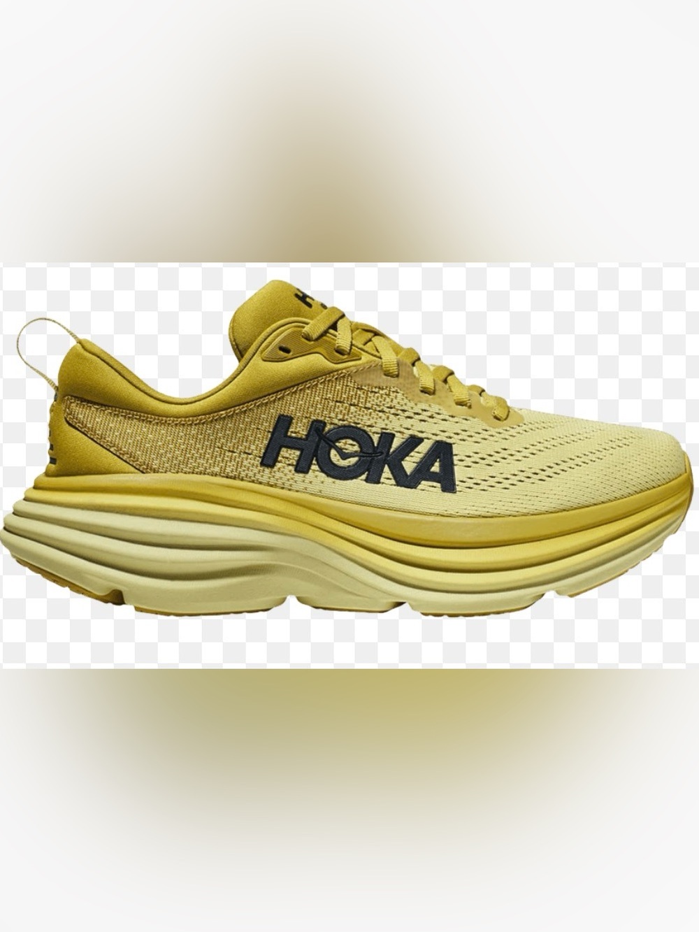 Hoka One One Bondi 8 Womens Size 9.5 Running Shoes Sneakers Golden Lichen - Picture 2 of 13